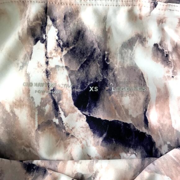 Old Navy High Rise Go Dry Powersoft Leggings Activewear XS Pink Purple Marble - Picture 6 of 7